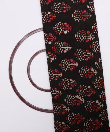 black and white bagh print rayon fabric